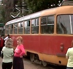 В Харькове дымил трамвай