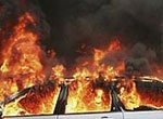 В центре Харькова горел автомобиль BMW