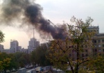Сильный пожар на площади Свободы. Горит корпус университета имени Каразина