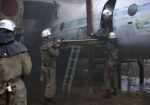 В Харькове тушили пожар в самолете и устраняли утечку аммиака. Прошли совместные учения спасателей, кинологов и психологов