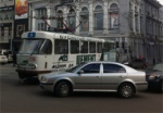 В центре Харькова трамвай сошел с рельсов