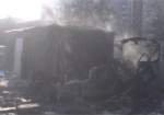 В Харькове сгорел вагончик, погиб бездомный