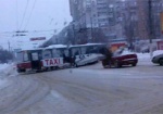На Салтовке трамвай вылетел на дорогу