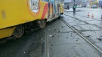 ДТП на Салтовке, столкнулись трамвай и легковой автомобиль
