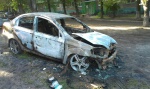 Ночью на Одесской подожгли авто
