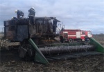 В Купянском районе сгорел комбайн с 2,5 тоннами кукурузы