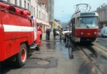 На Полтавском шляхе загорелся трамвай