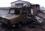 На окраине Харькова сгорел микроавтобус «DAF»